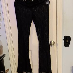 Reformation Midnight Lace Flare Pants